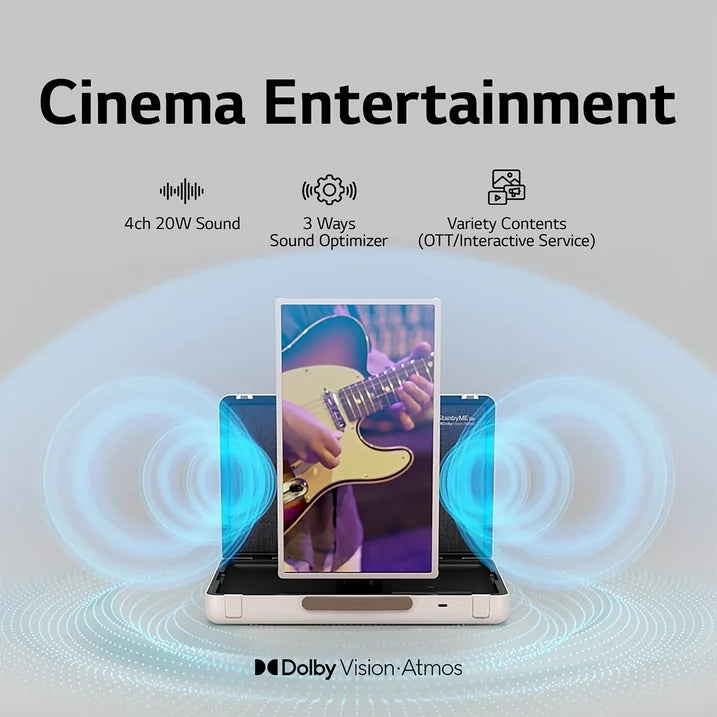 LG StanbyME Go 27" Touchscreen im Aktentaschen-Design | Tragbar und kabellos | Integrierter Akku